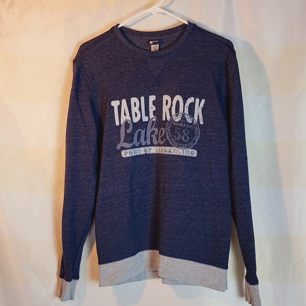 Gear for Sports Navy Heather w/Gray Cuff Hem Pullover Lightweight LS Top Size M